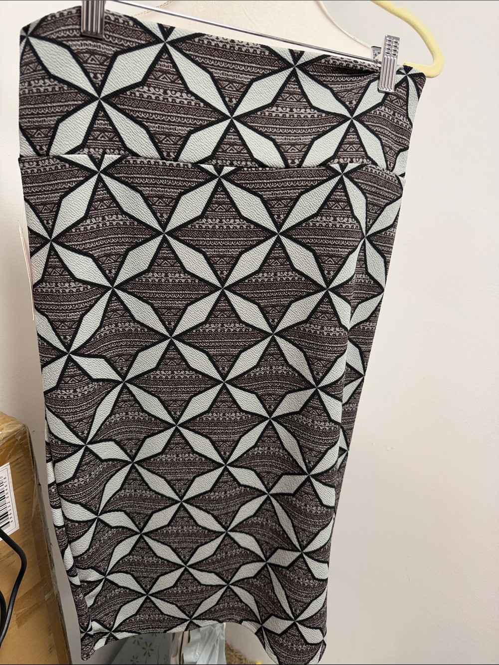 LuLaRoe Cassie Black & Cream Geometric Pencil Skirt